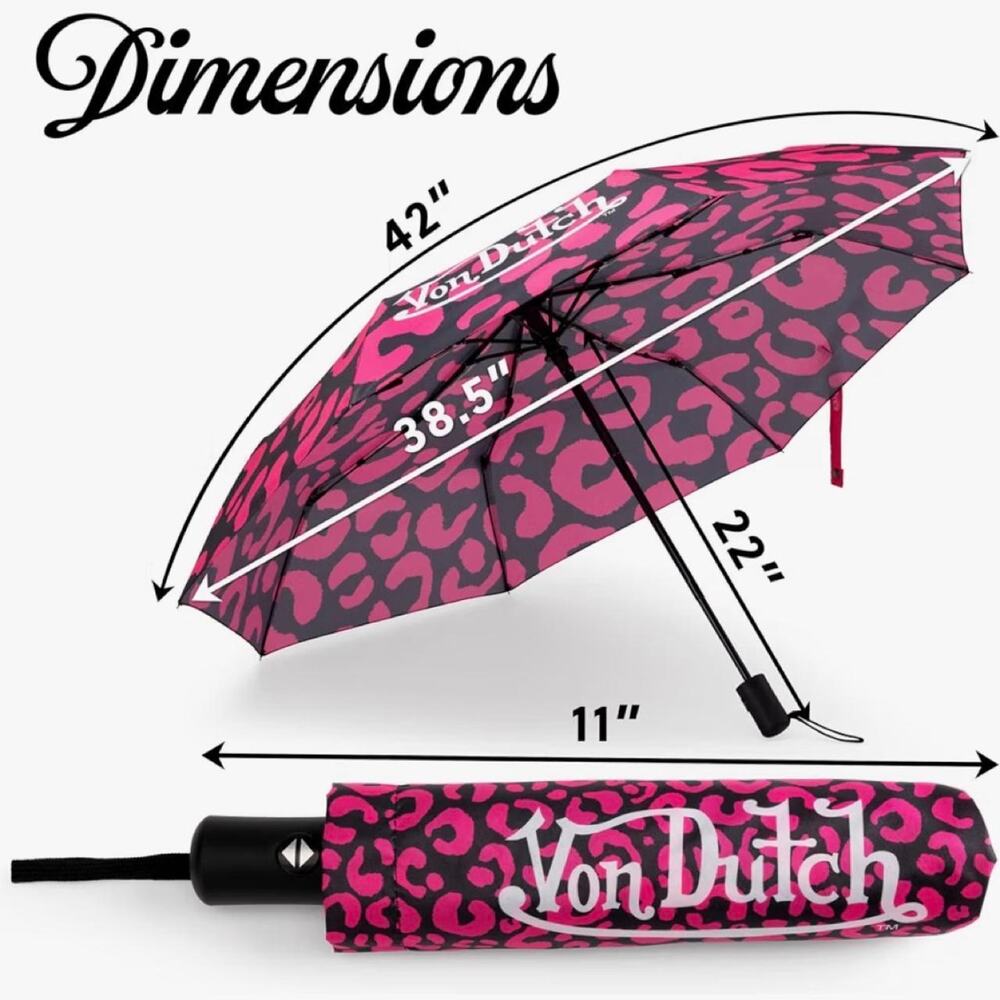 Von dutch pink leopard print umbrella - Picture 2 of 5